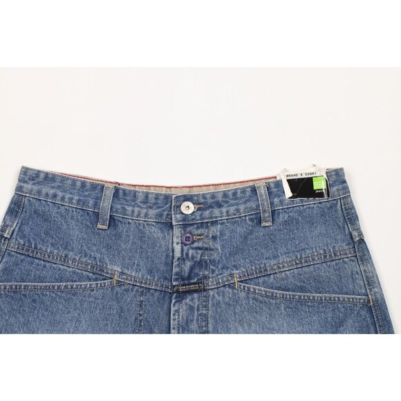 NOS Vintage 90s Marithe Francois Girbaud Mens 32 Loose Denim Jean Shorts Blue - Picture 2 of 11